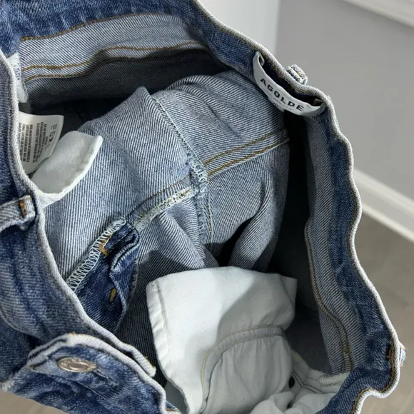 AGOLDE Toni Mid Rise Straight Jeans ShorelineDistressed Knee Size 26 A183E-1256
