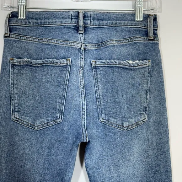 AGOLDE Toni Mid Rise Straight Jeans ShorelineDistressed Knee Size 26 A183E-1256