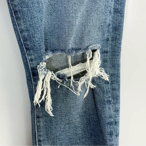 AGOLDE Toni Mid Rise Straight Jeans ShorelineDistressed Knee Size 26 A183E-1256