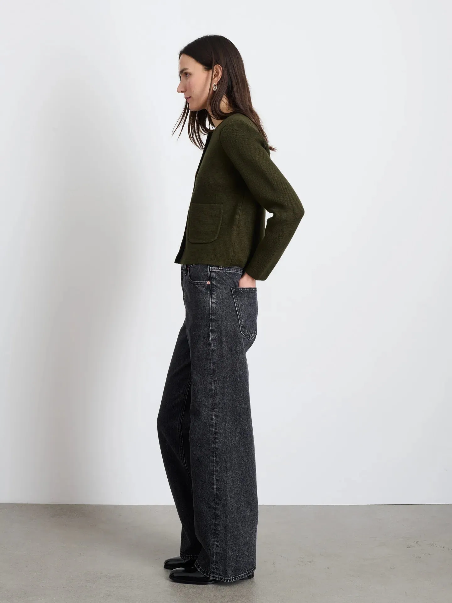 Alex Mill - Paris Sweater Jacket in Olive