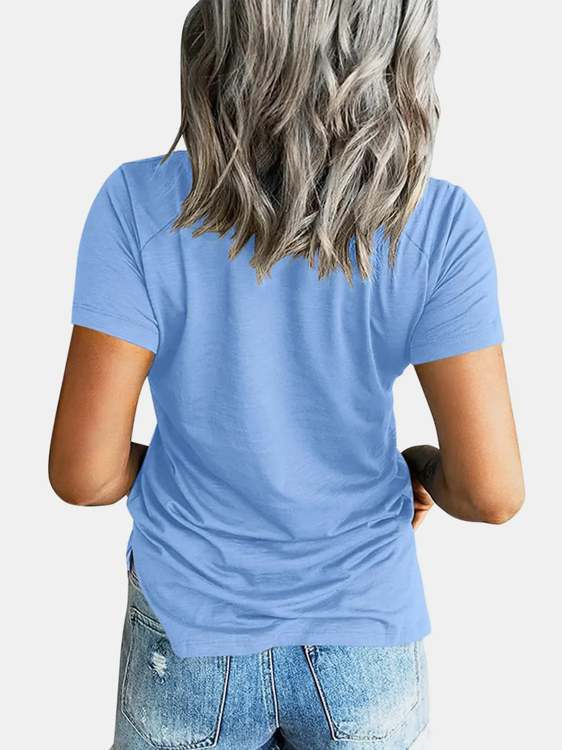 Alexa Pocketed V-Neck Short Sleeve T-Shirt