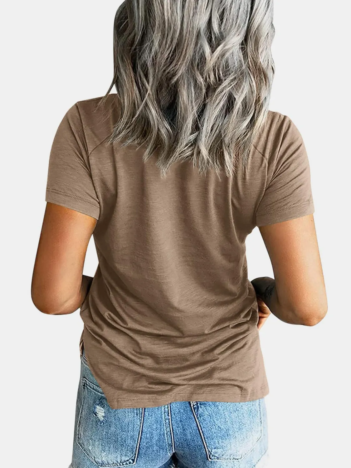 Alexa Pocketed V-Neck Short Sleeve T-Shirt