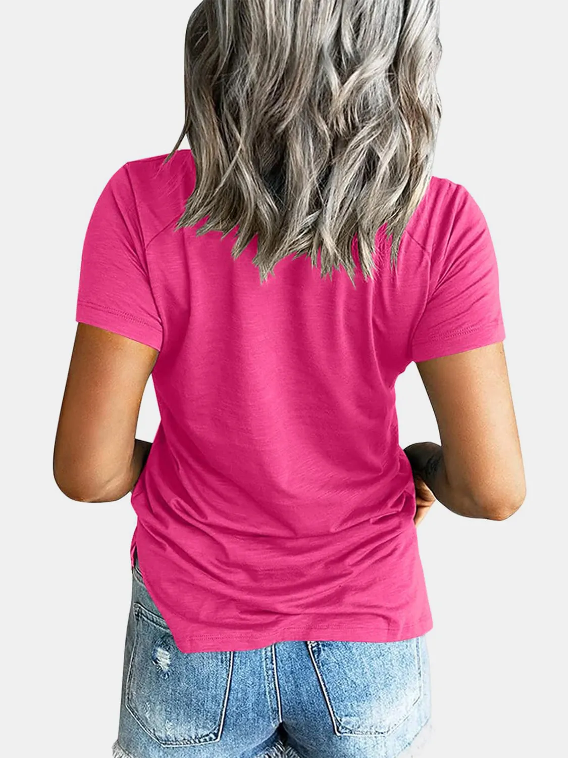 Alexa Pocketed V-Neck Short Sleeve T-Shirt