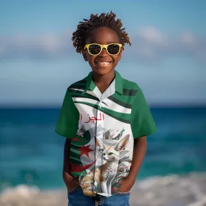 Algeria Fennec Fox Personalized Kid Hawaiian Shirt with Algerian Culture and Nature LT9