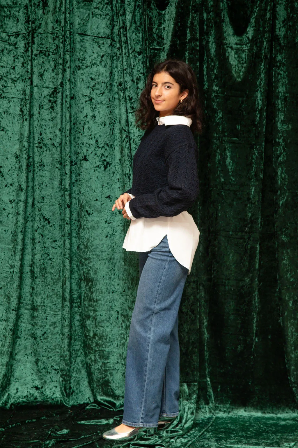 Alicia Cropped Cable Knit Sweater