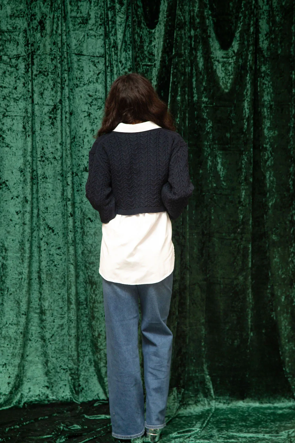 Alicia Cropped Cable Knit Sweater