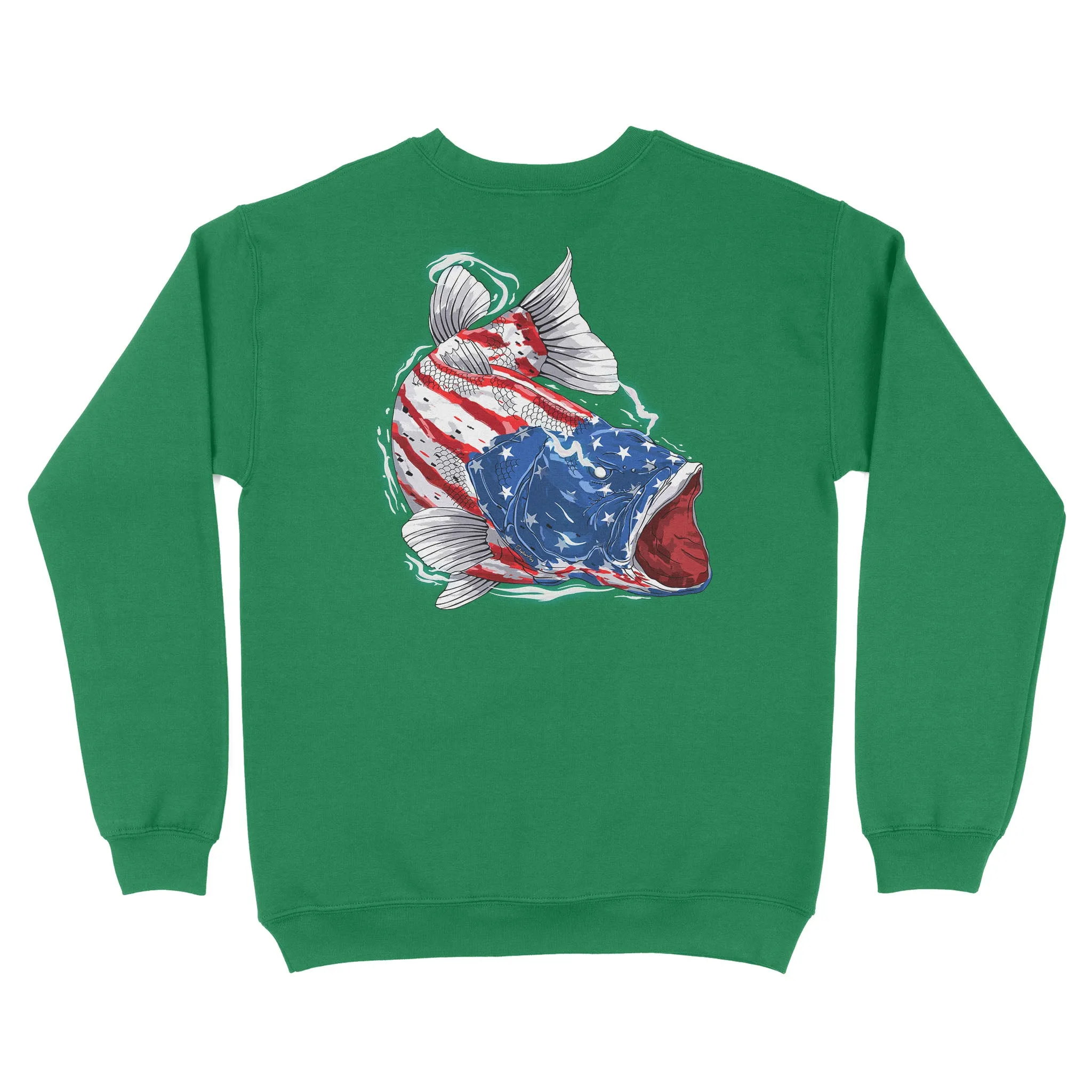American flag angry bass fishing shirts gift for fisherman