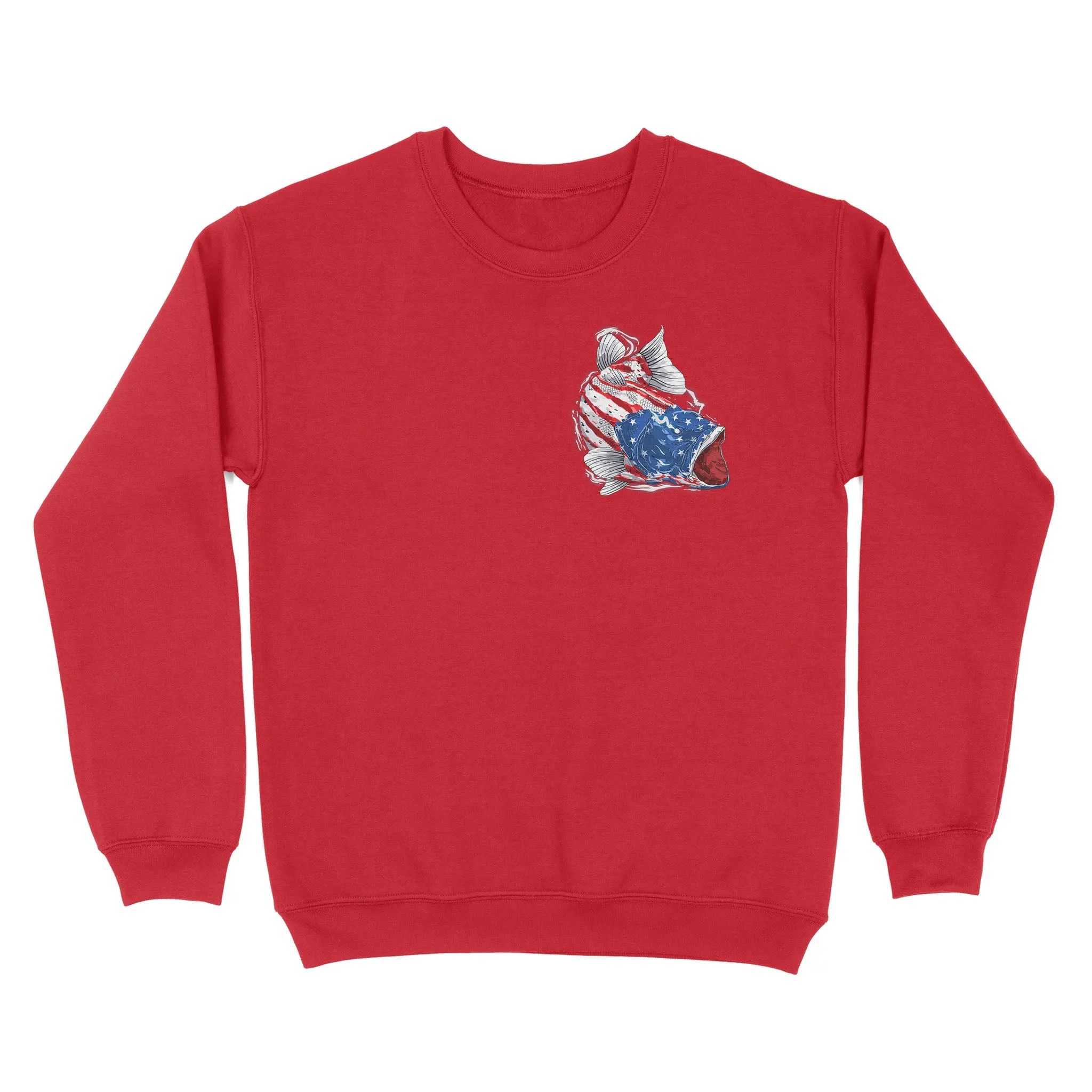 American flag angry bass fishing shirts gift for fisherman
