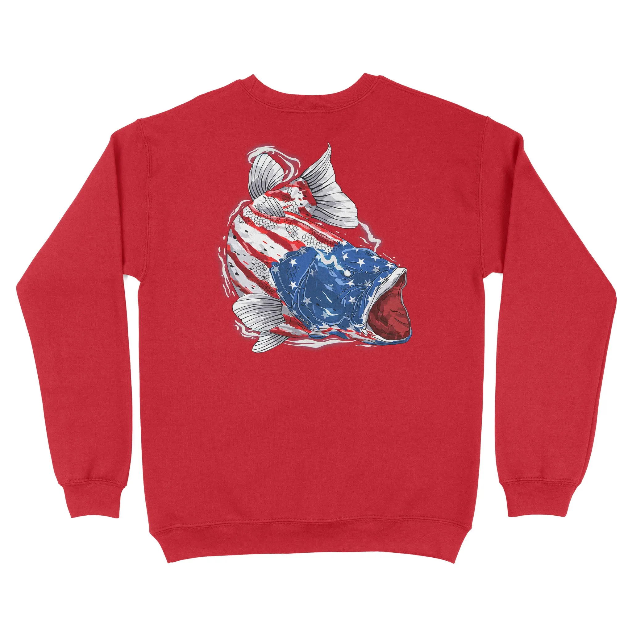 American flag angry bass fishing shirts gift for fisherman