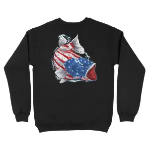 American flag angry bass fishing shirts gift for fisherman