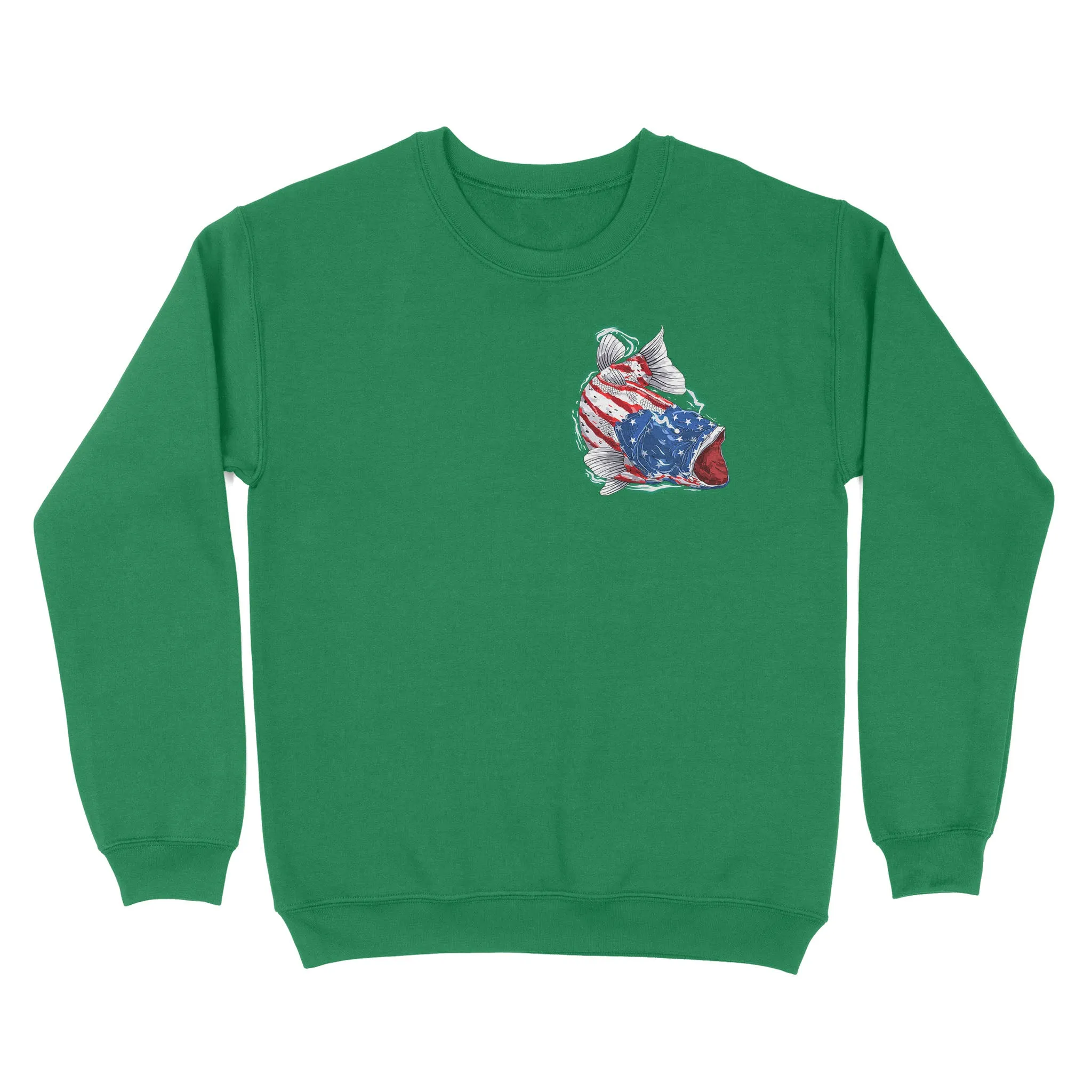American flag angry bass fishing shirts gift for fisherman