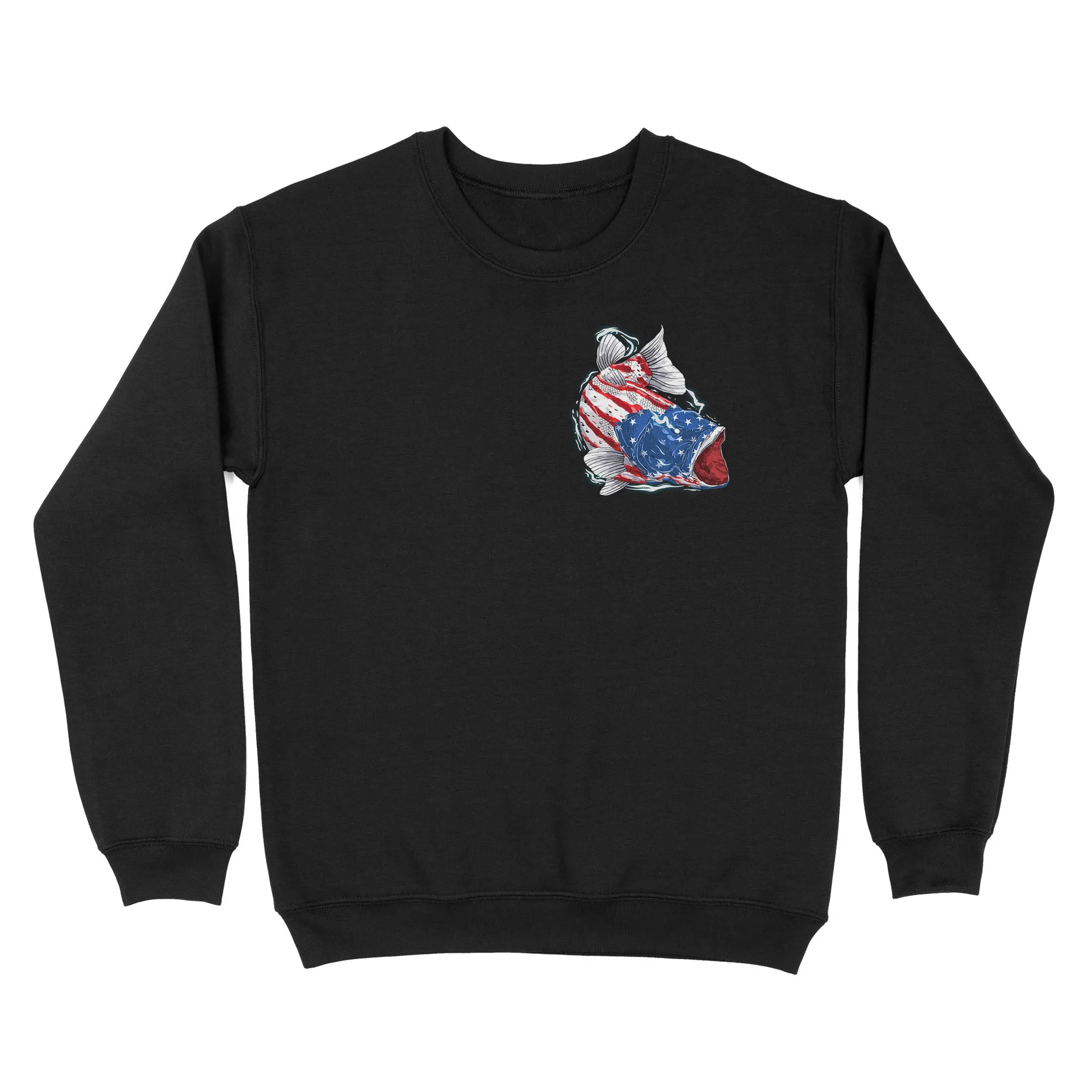 American flag angry bass fishing shirts gift for fisherman