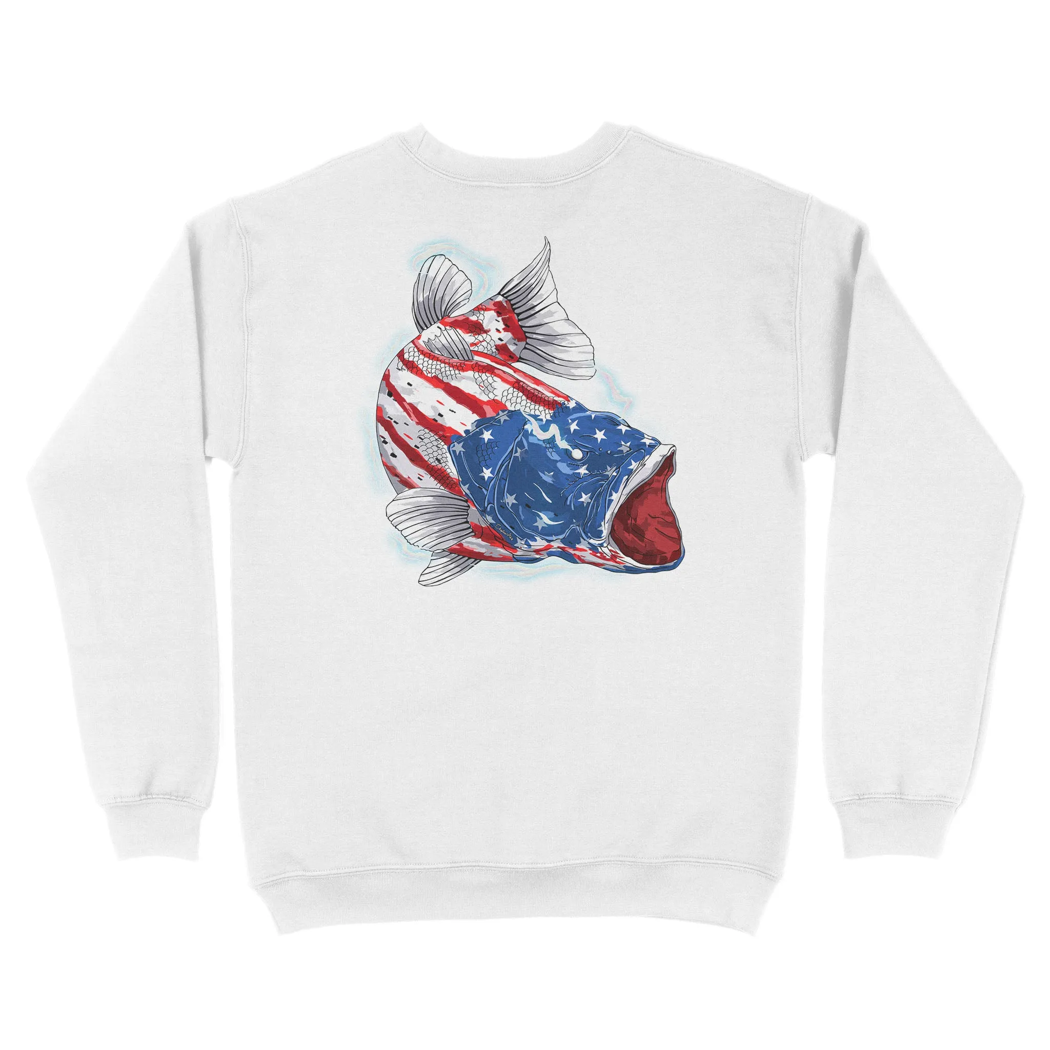 American flag angry bass fishing shirts gift for fisherman