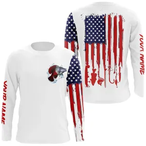 American flag Crappie long sleeve fishing personalized patriotic UV Protection Fishing Shirts NQS5485