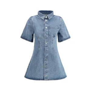 Ami Paris Denim Short Dress