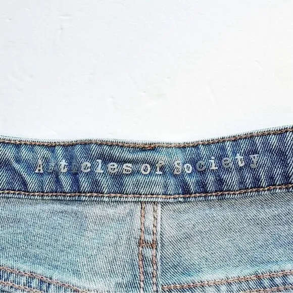 Articles of Society Rene Mid Rise Straight Crop Jeans Light Wash Blue Size 31