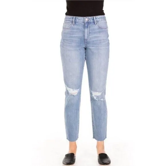 Articles of Society Rene Mid Rise Straight Crop Jeans Light Wash Blue Size 31