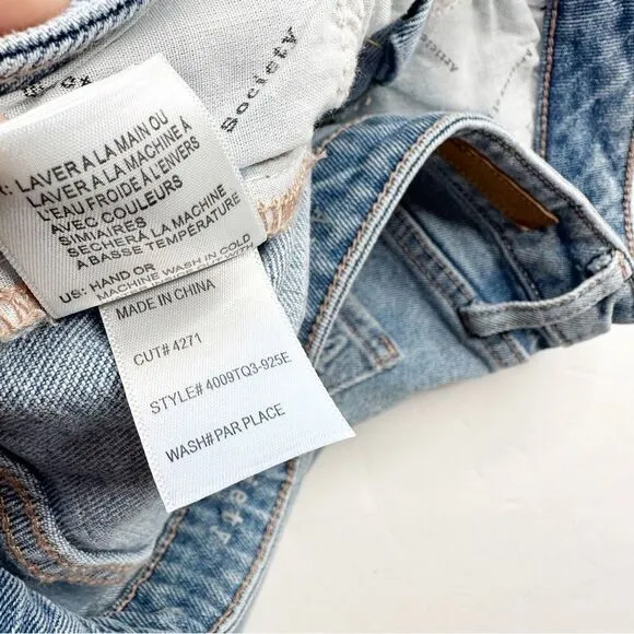 Articles of Society Rene Mid Rise Straight Crop Jeans Light Wash Blue Size 31