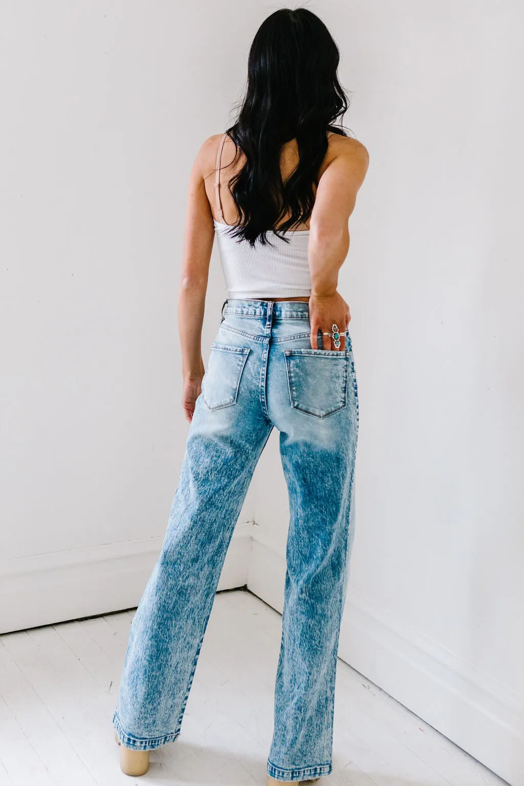 Ashley Light Wash Flares by Kancan