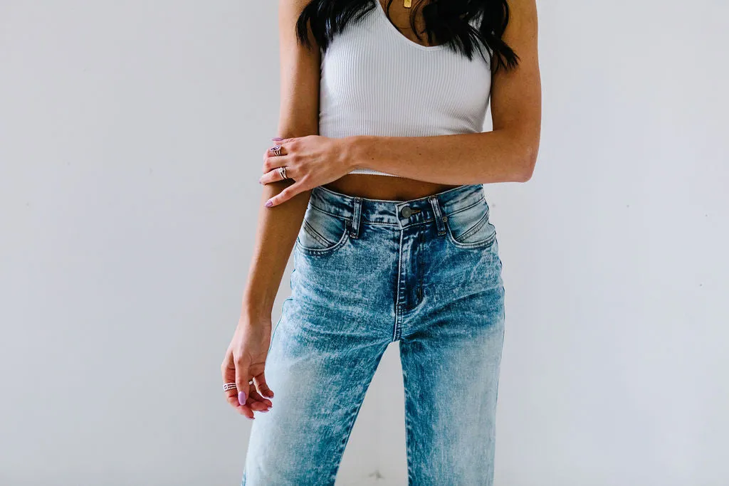Ashley Light Wash Flares by Kancan
