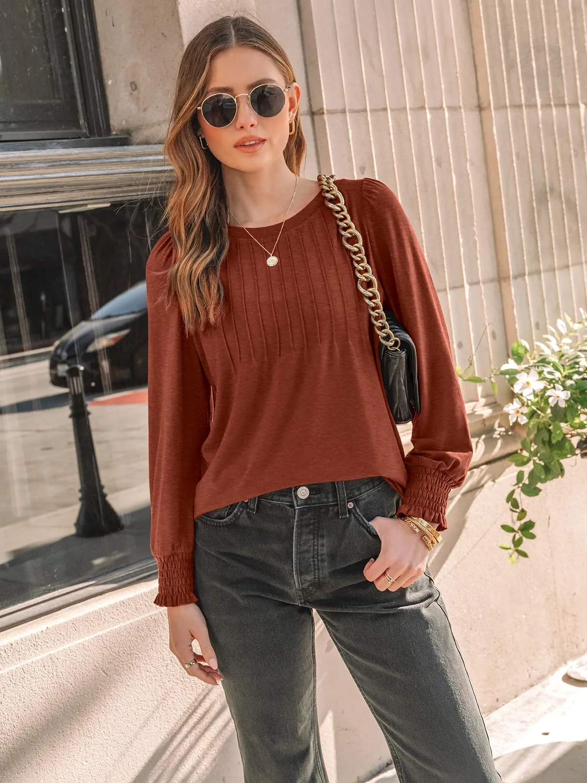 AUTOMET Long Sleeve Shirts Womens Fall Fashion 2024 Business Casual Tops Womens Trendy Dressy Blouses Cute Work Loose Fit Tee T Tshirts Ladies Tunic Clothes Outfit Clothing Sweaters