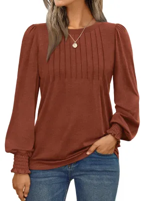 AUTOMET Long Sleeve Shirts Womens Fall Fashion 2024 Business Casual Tops Womens Trendy Dressy Blouses Cute Work Loose Fit Tee T Tshirts Ladies Tunic Clothes Outfit Clothing Sweaters