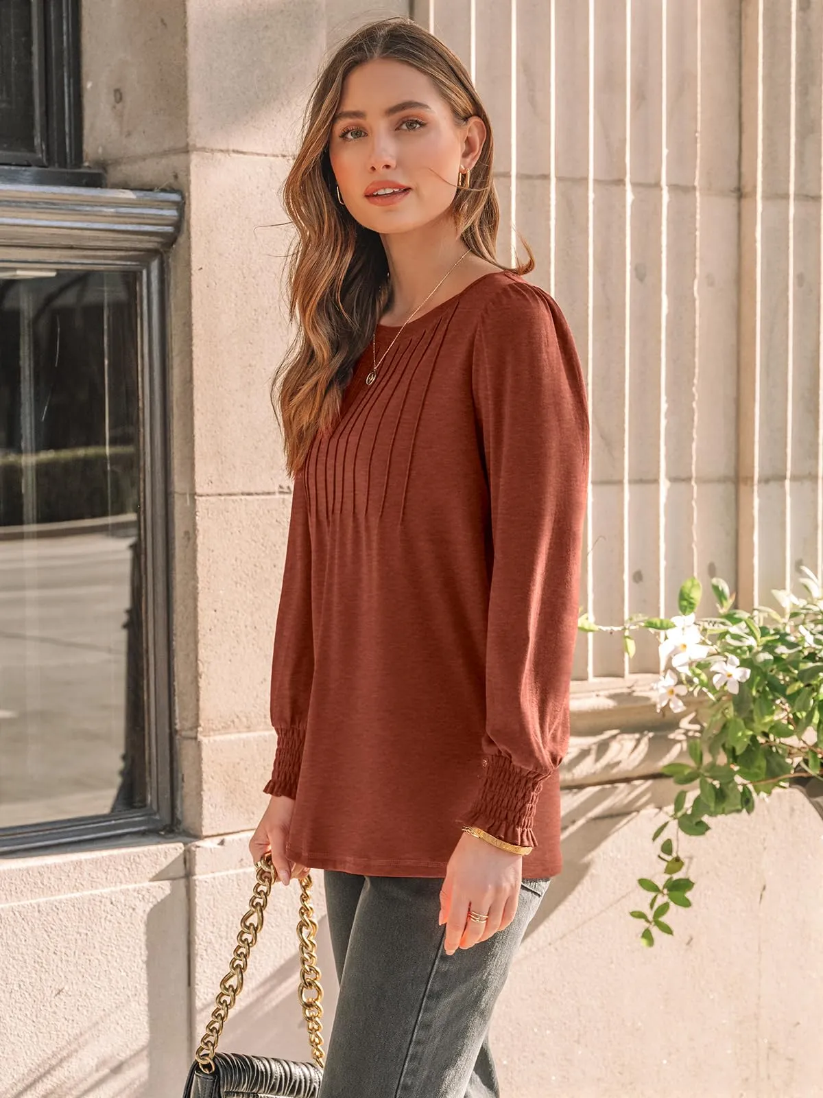 AUTOMET Long Sleeve Shirts Womens Fall Fashion 2024 Business Casual Tops Womens Trendy Dressy Blouses Cute Work Loose Fit Tee T Tshirts Ladies Tunic Clothes Outfit Clothing Sweaters