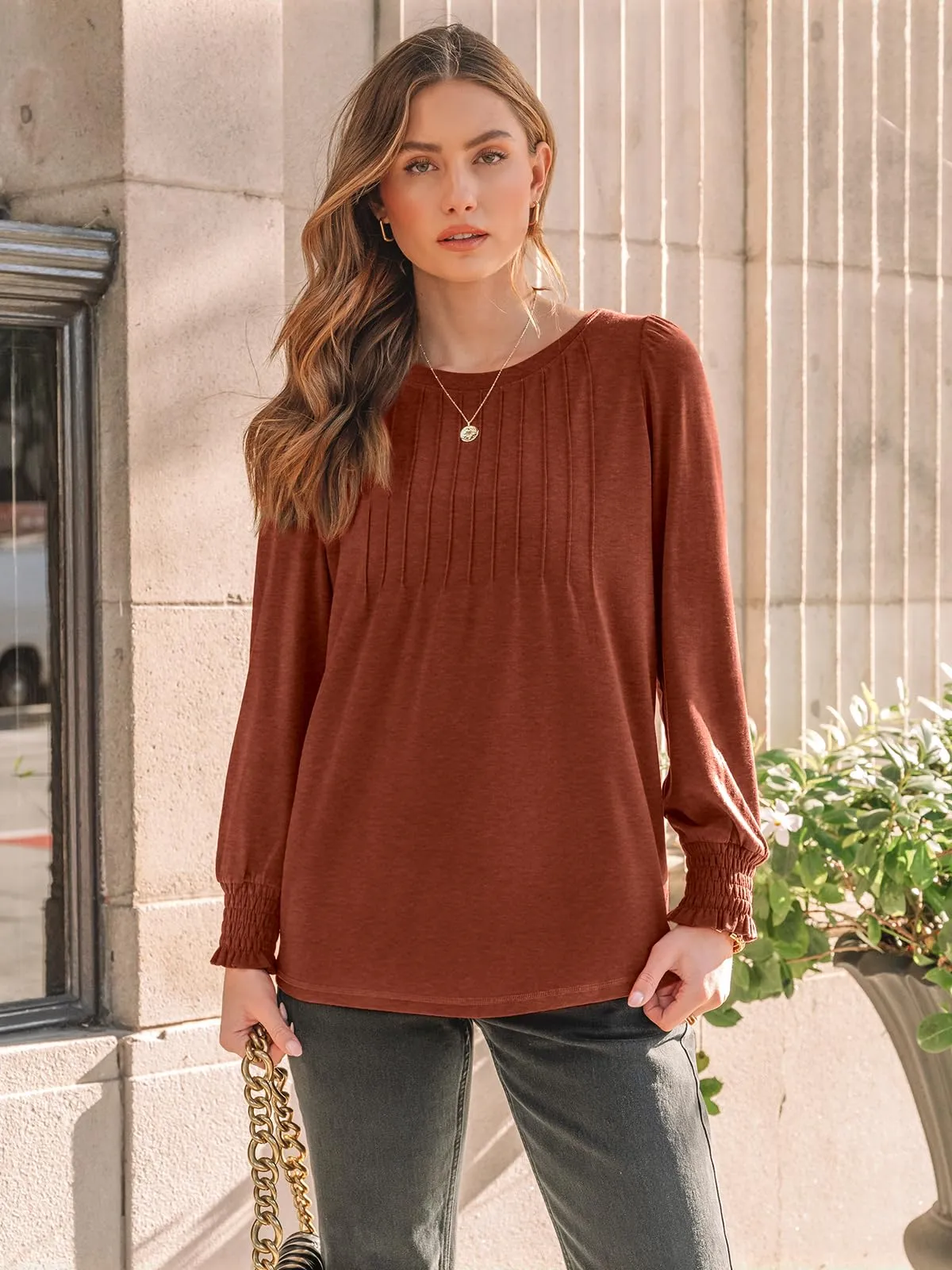 AUTOMET Long Sleeve Shirts Womens Fall Fashion 2024 Business Casual Tops Womens Trendy Dressy Blouses Cute Work Loose Fit Tee T Tshirts Ladies Tunic Clothes Outfit Clothing Sweaters