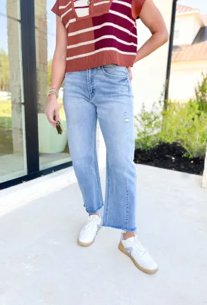 Ava Super High Rise Barrel Jean by Flying Monkey