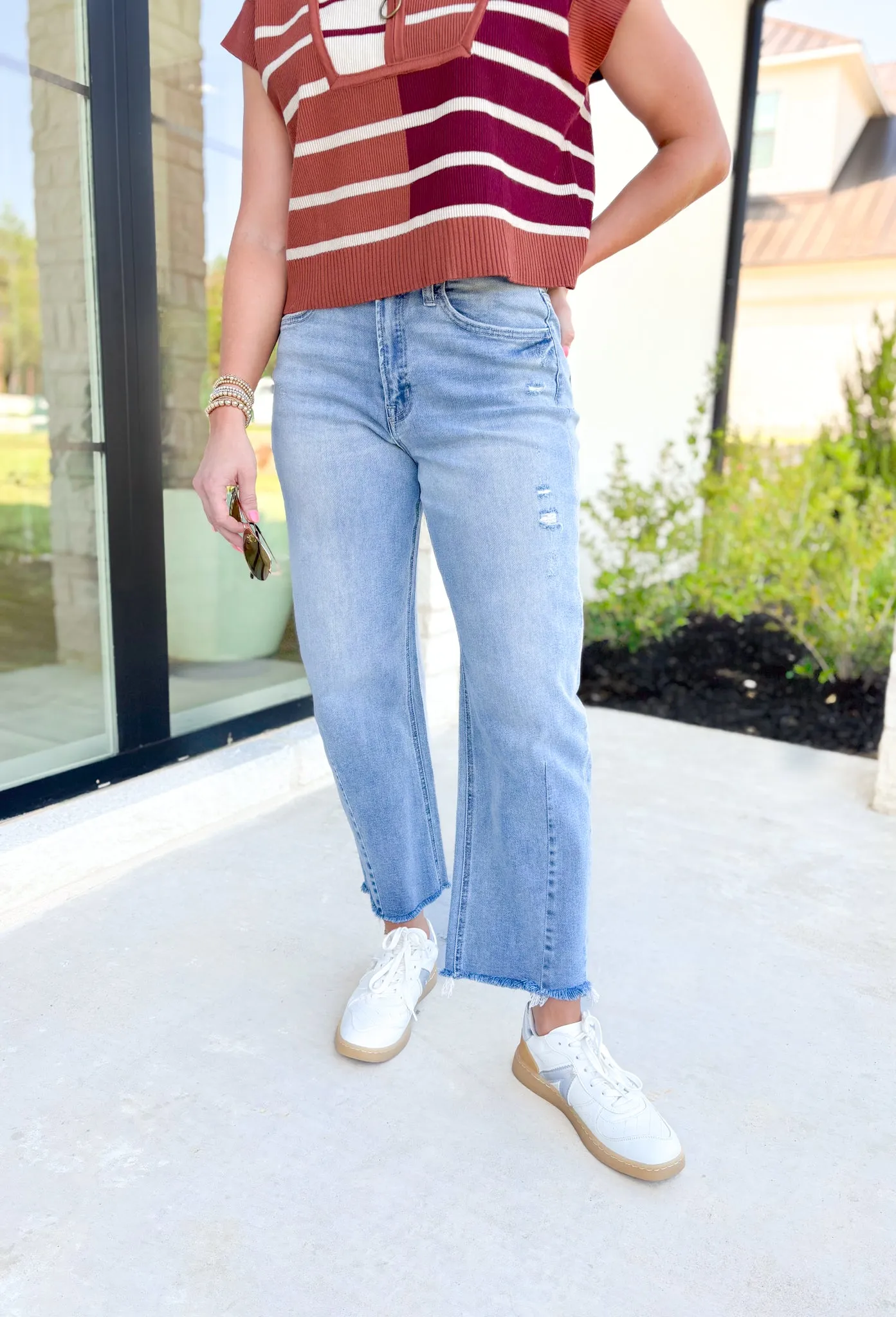 Ava Super High Rise Barrel Jean by Flying Monkey