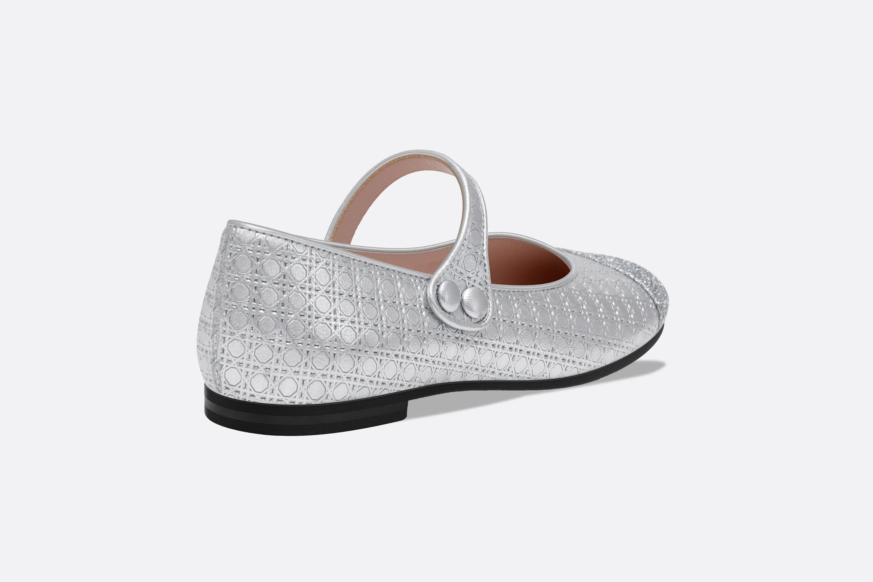 Ballerina Flat • Silver Microcannage Lambskin