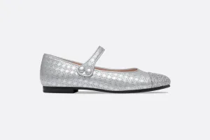 Ballerina Flat • Silver Microcannage Lambskin