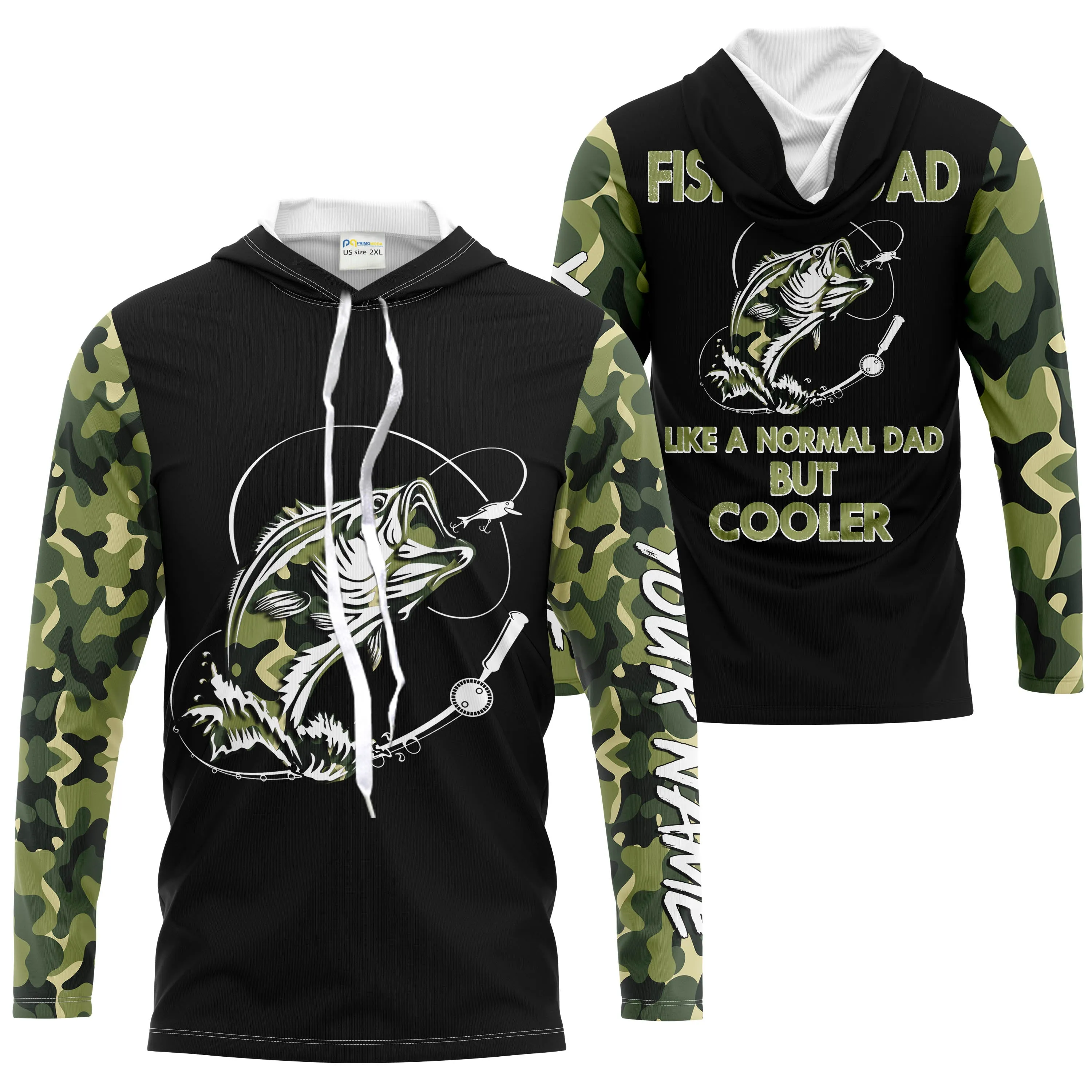 Bass Fishing Dad Like A Normal Dad But Cooler camo Custom long sleeves fishing shirt NPQ112