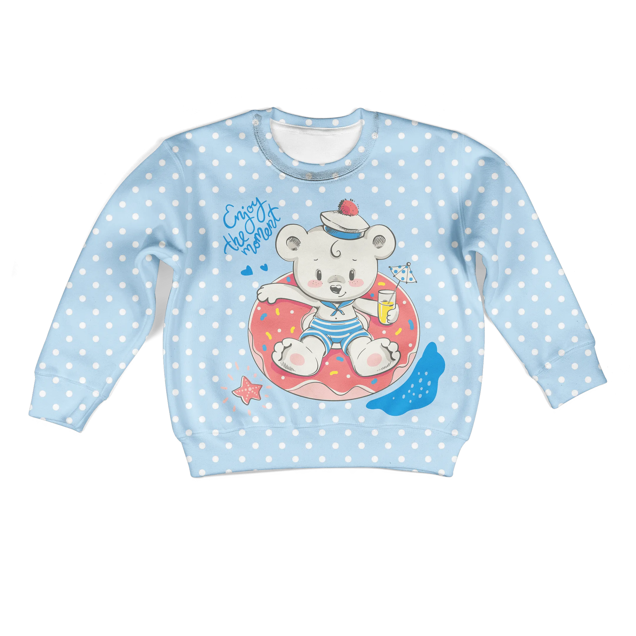 Bear enjoys the moment Kid Custom Cosplay Hoodies Apparel