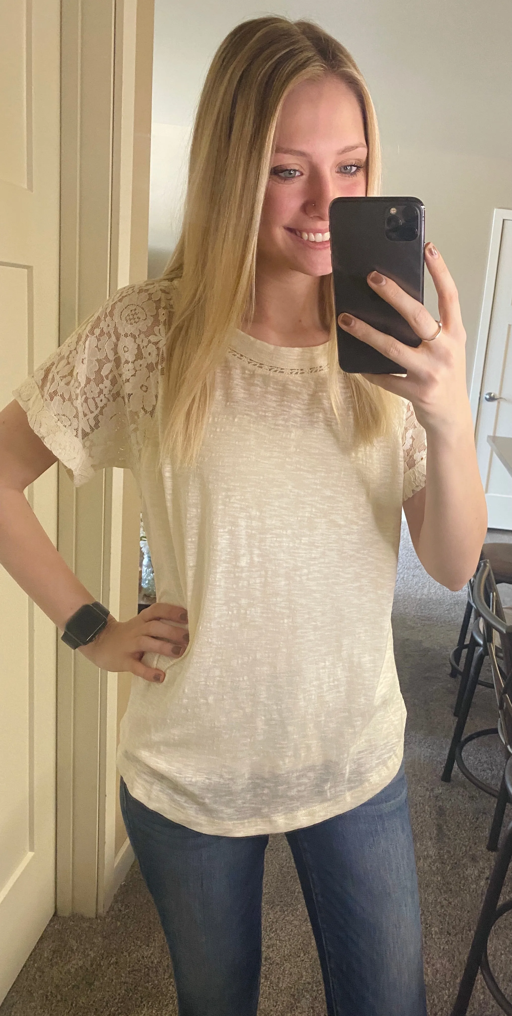 Belmont Lace Sleeve Top