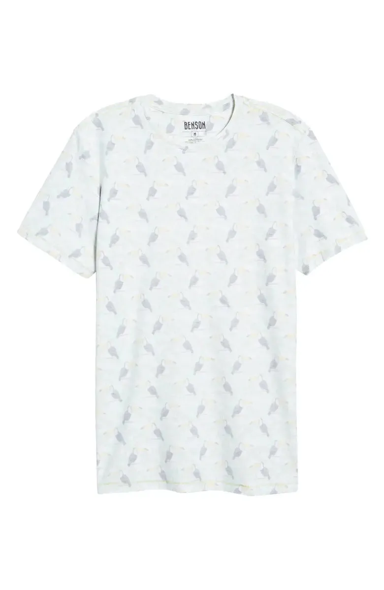 Benson Men's Toucan Print Short Sleeve T-Shirt Size Medium NWT