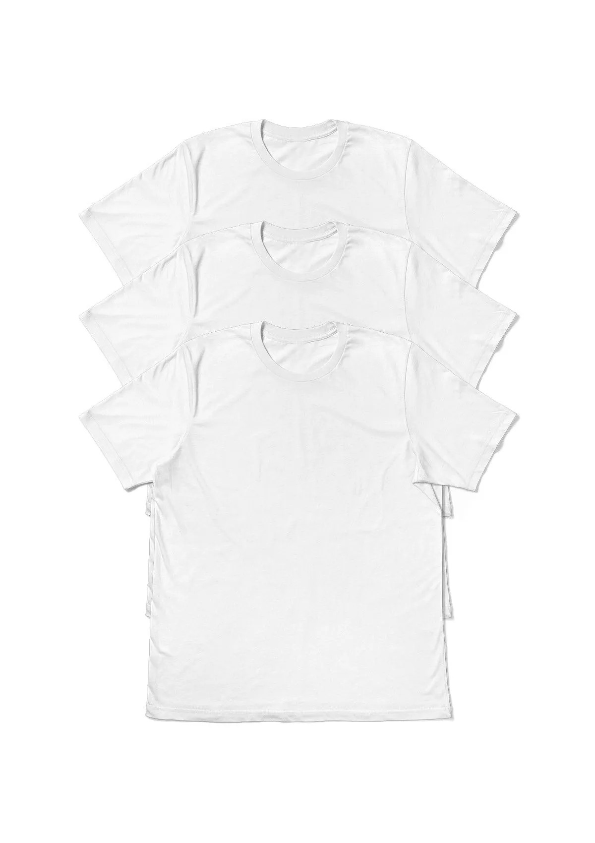Big & Tall Men's T-Shirts Short Sleeve Crew Neck White 3 Pack