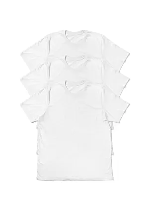 Big & Tall Men's T-Shirts Short Sleeve Crew Neck White 3 Pack