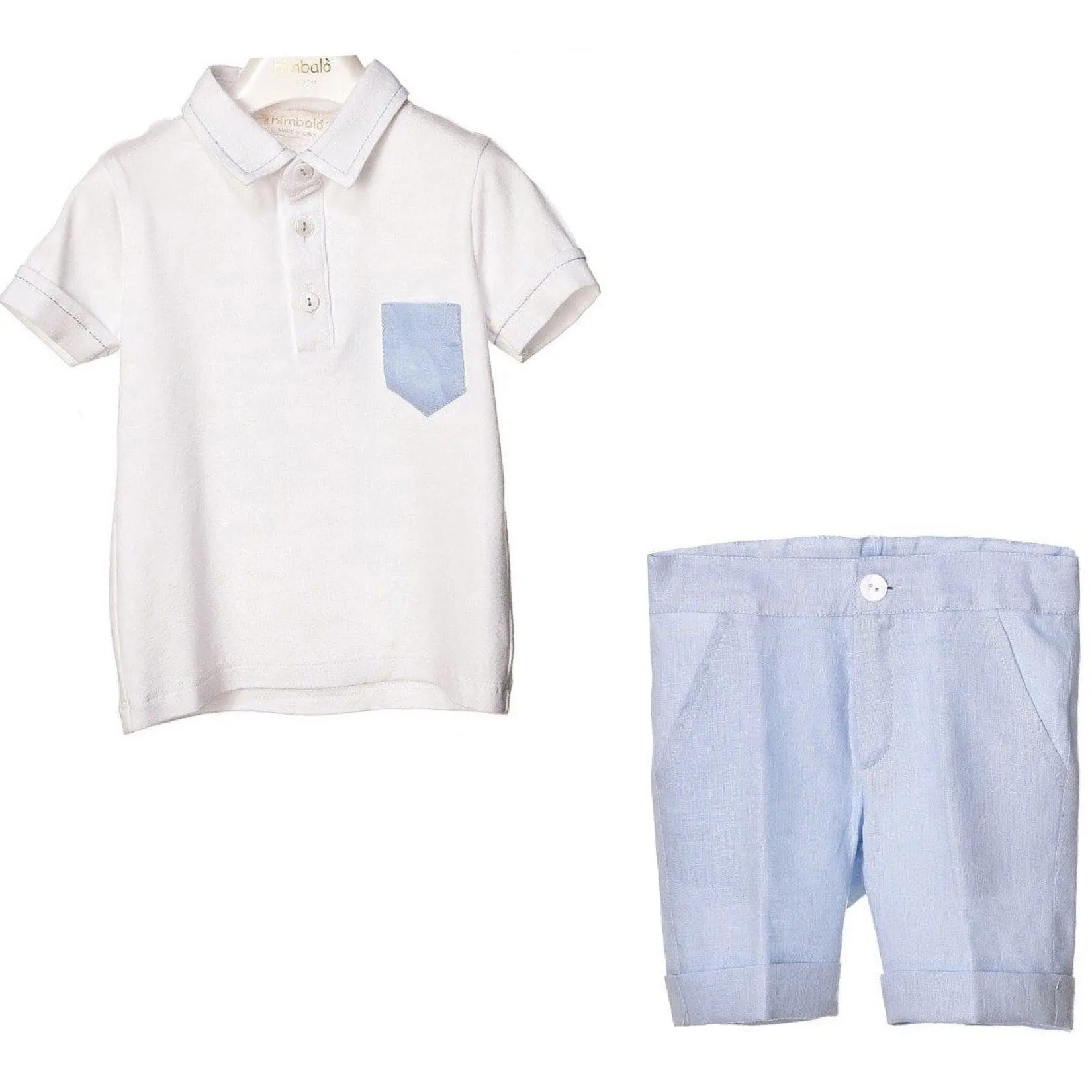 BIMBALO - Polo & Linen Short Set