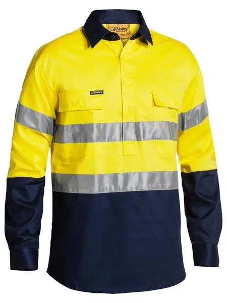 Bisley Taped Hi Vis Closed Front Drill Shirt BTC6456