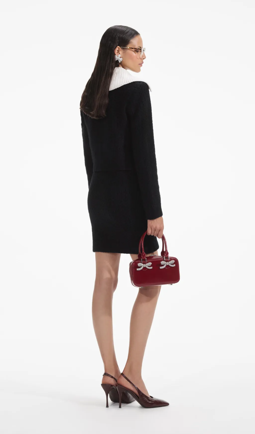 Black Cashmere Blend Knit Skirt