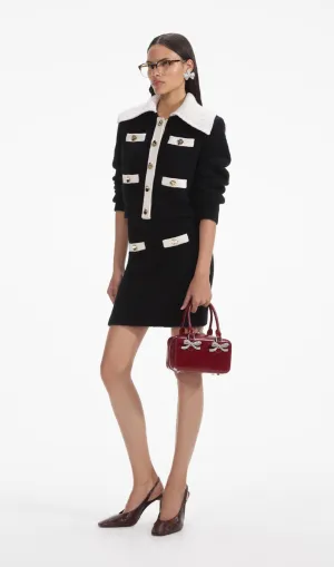 Black Cashmere Blend Knit Skirt