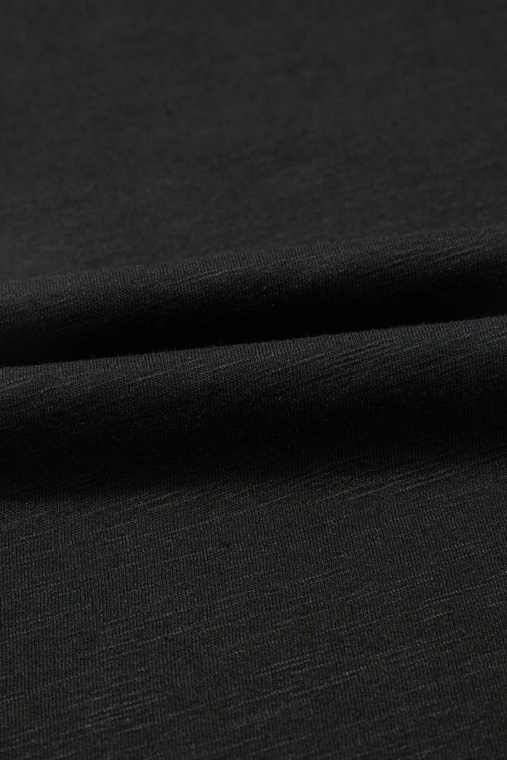 Black Layered Ruffle Short Sleeve Round Neck Top for Women