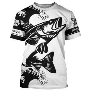 Black Walleye fishing tattoo Custom name fishing shirts jerseys | Tshirt - NPQ928