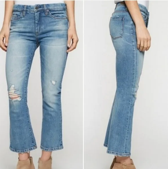 Blank NYC KickFlare Distressed Cropped Jeans Size 25