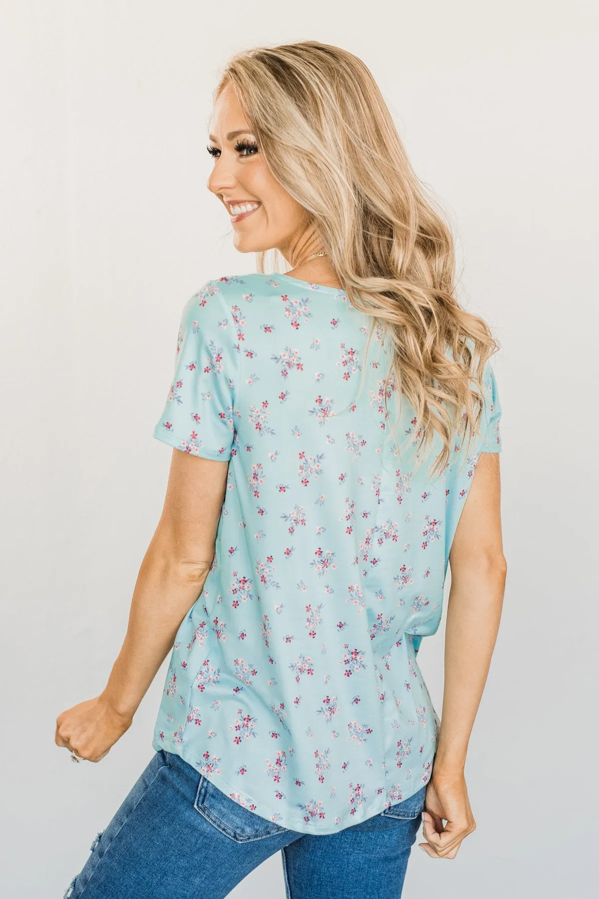 Blessed With The Best Criss-Cross Top- Light Blue