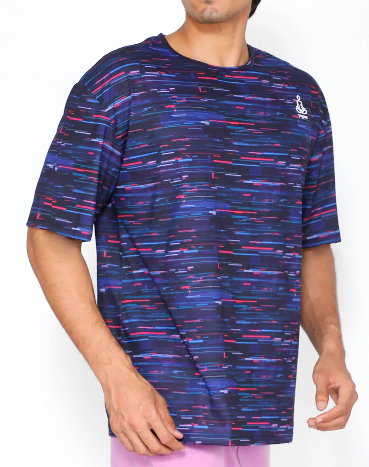 Blue Glitch OverSize T-Shirt