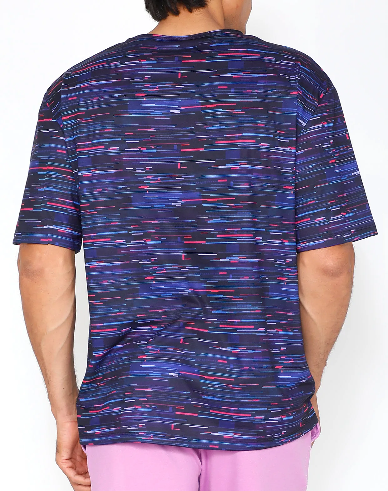 Blue Glitch OverSize T-Shirt
