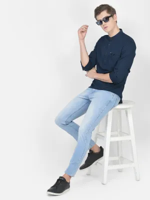 Blue Straight-Legged Jeans