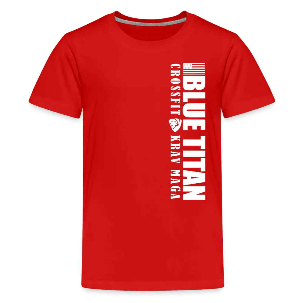 Blue Titan Vertical Logo, Kids' Premium T-Shirt